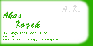 akos kozek business card